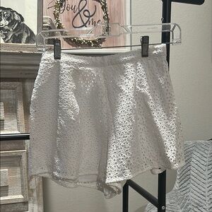 White Shorts with Elegant Textured Design